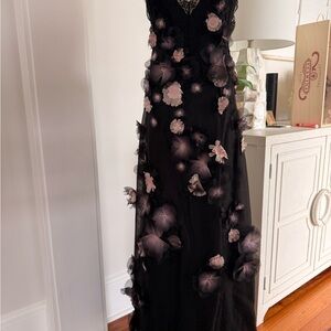 Zimmermann Chic Black Lace Dress with Floral Details